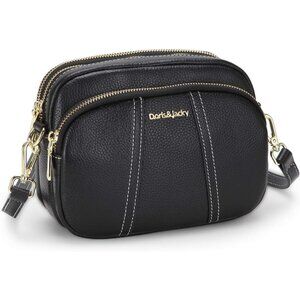 Leather Crossbody Bag Small Purse Women Zipper Shoulder Adjustable Strap